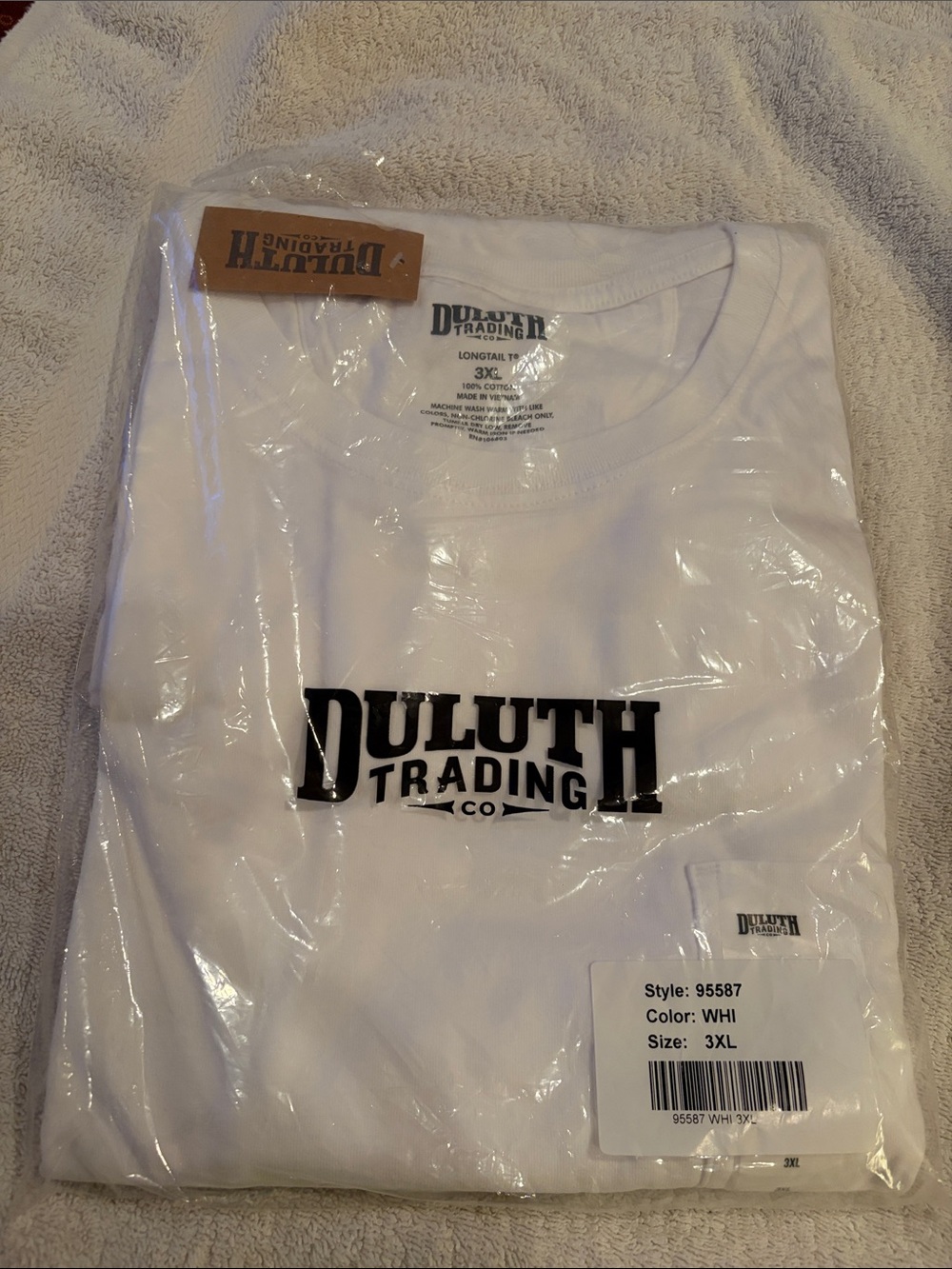 Duluth Trading Co White T-Shirt with Black Logo